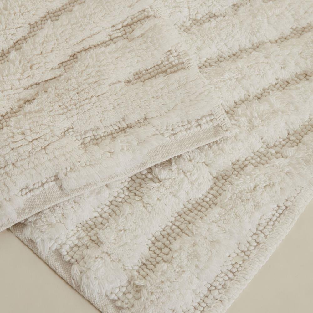 Karaca Home Roma 2-Piece Bathroom Mat Set - Ecru, 8680214393925