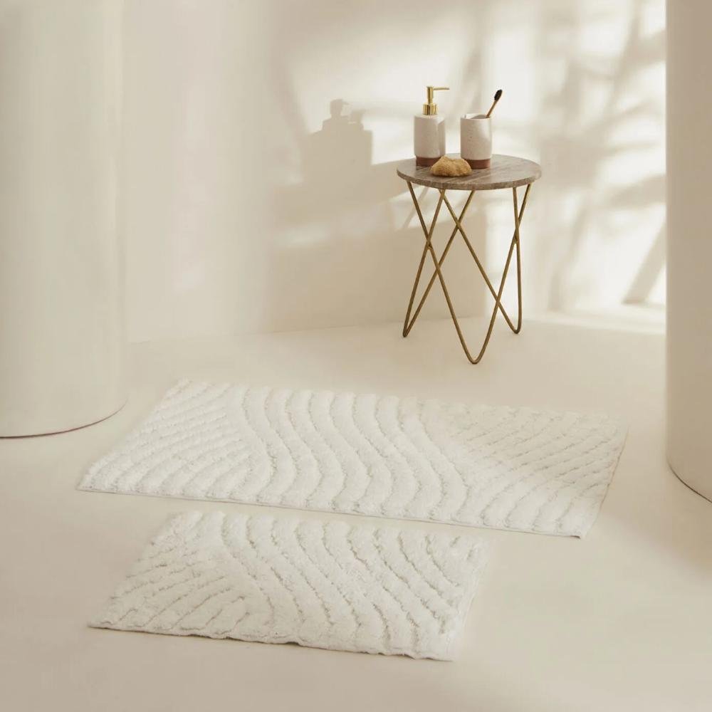 Karaca Home Roma 2-Piece Bathroom Mat Set - Ecru, 8680214393925