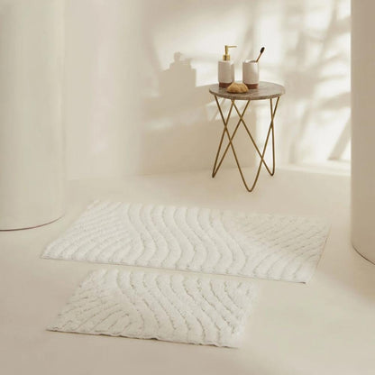 Karaca Home Roma 2-Piece Bathroom Mat Set - Ecru, 8680214393925
