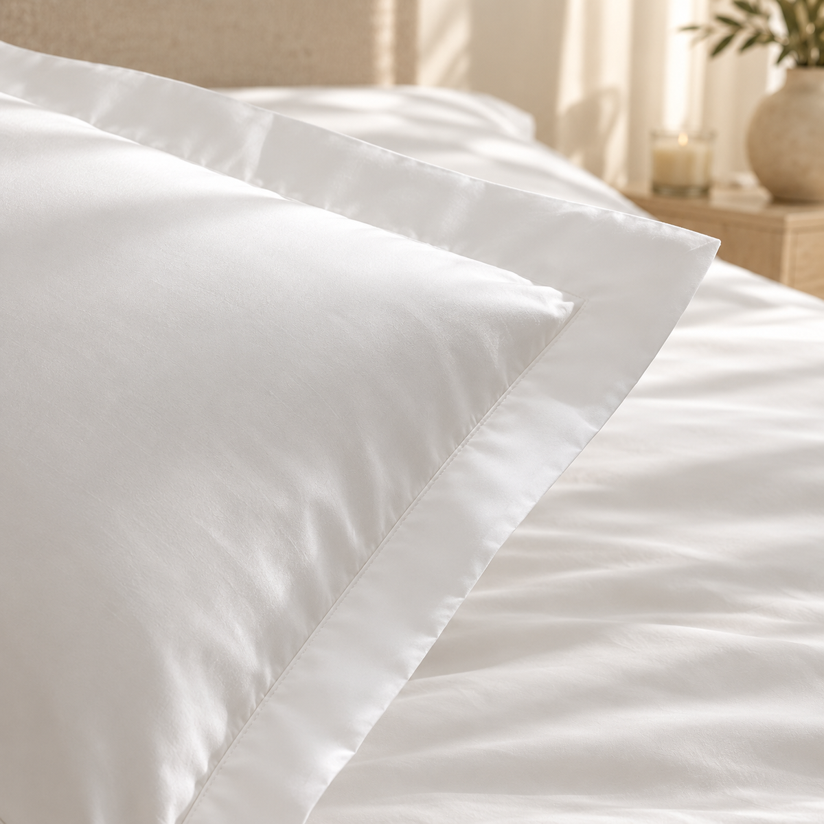 Karaca Home Jemma Cotton Satin Double Duvet Cover Set 200 × 220 cm – White, 8680214397343