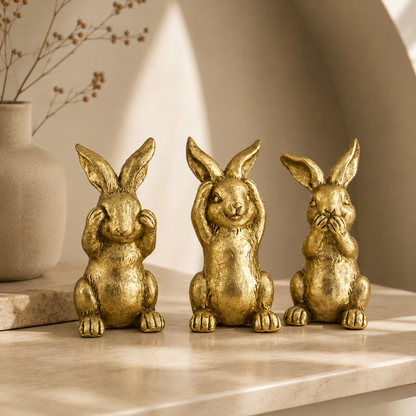 Karaca Home Helen Bunny "Not Talking" Trinket, 8680214400135