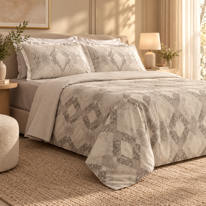 Karaca Home Chain 100% Cotton Double Satin Duvet Cover Set 200 x 220 cm, 8680214402382