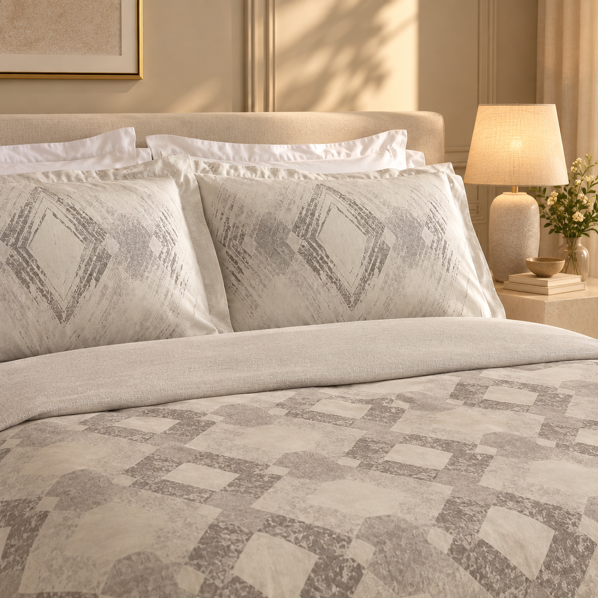 Karaca Home Chain 100% Cotton Double Satin Duvet Cover Set 200 x 220 cm, 8680214402382