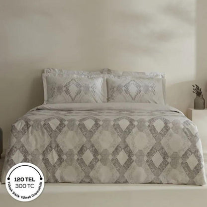 Karaca Home Chain 100% Cotton Double Satin Duvet Cover Set 200 x 220 cm, 8680214402382