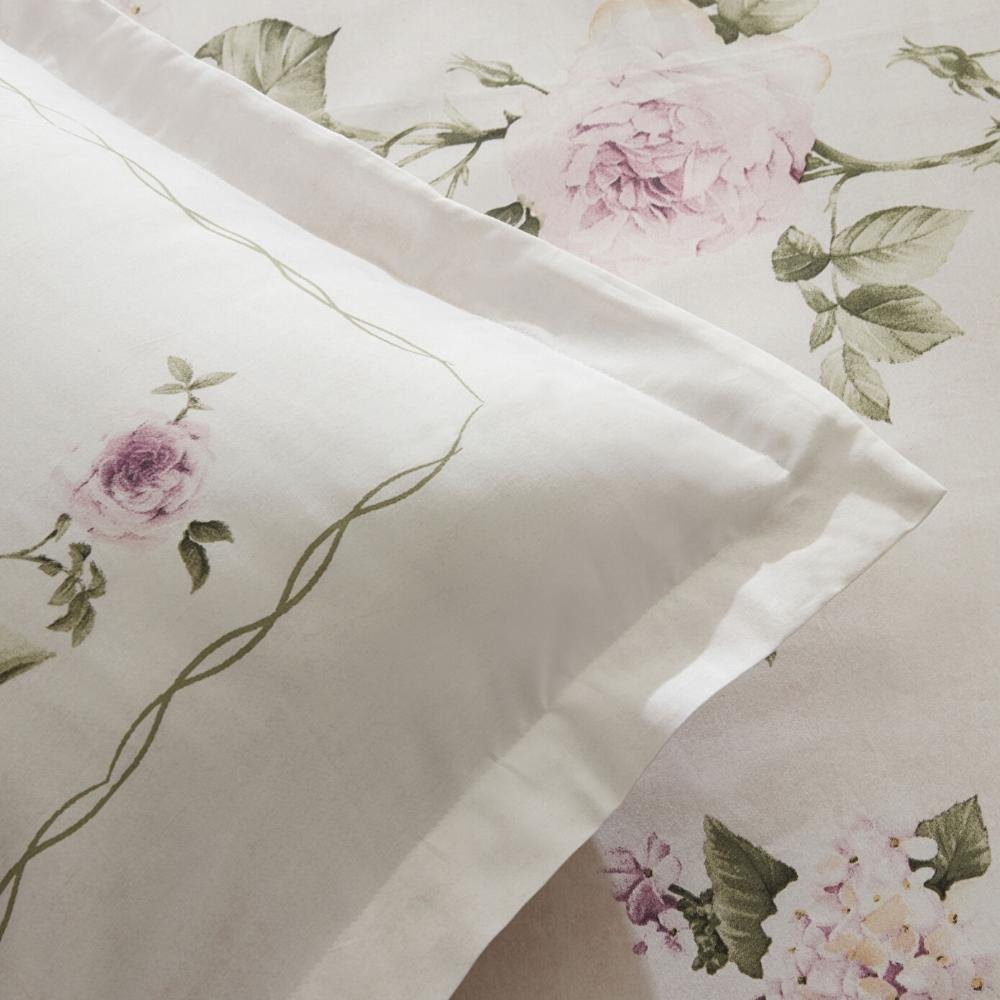 Karaca Home Rosales Double Duvet Cover Set ? 100% Cotton Floral Satin Elegance, 8680214402399