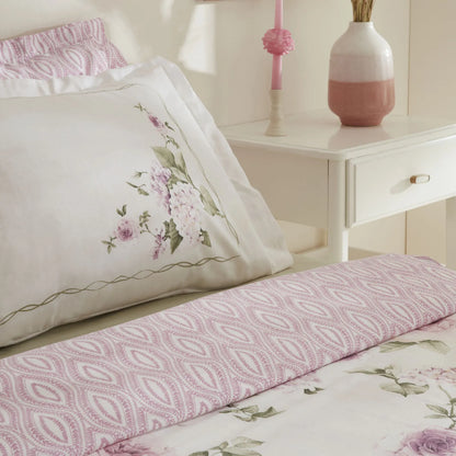 Karaca Home Rosales Double Duvet Cover Set ? 100% Cotton Floral Satin Elegance, 8680214402399