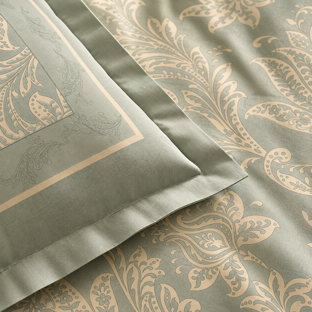 Karaca Home Owen 80 Thread Count 100% Cotton Satin Double Duvet Cover Set 200 × 220 cm – Light Blue, 8680214410004