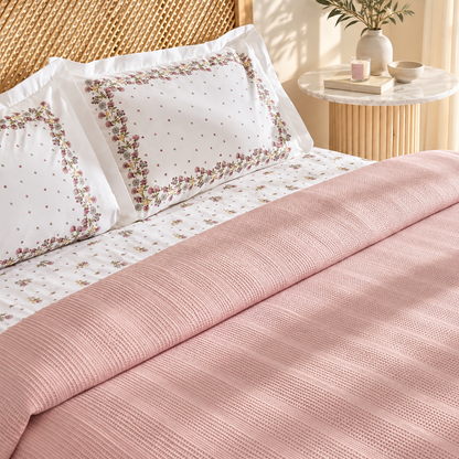 Karaca Home Roshell 100% Cotton Single Pike Set – Powder Pink, 8680214410233