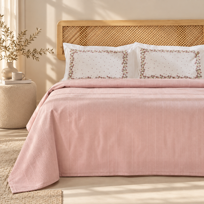 Karaca Home Roshell 100% Cotton Single Pike Set – Powder Pink, 8680214410233