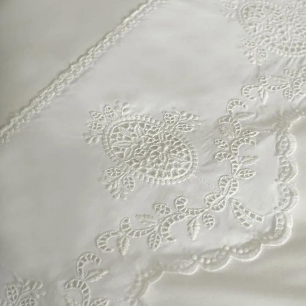 Karaca Home Chole 100% Cotton Double Duvet Cover Set 200x220 cm - White, 8680214410691