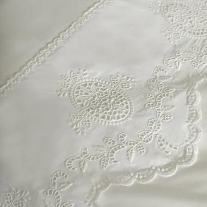Karaca Home Chole 100% Cotton Double Duvet Cover Set 200x220 cm - White, 8680214410691