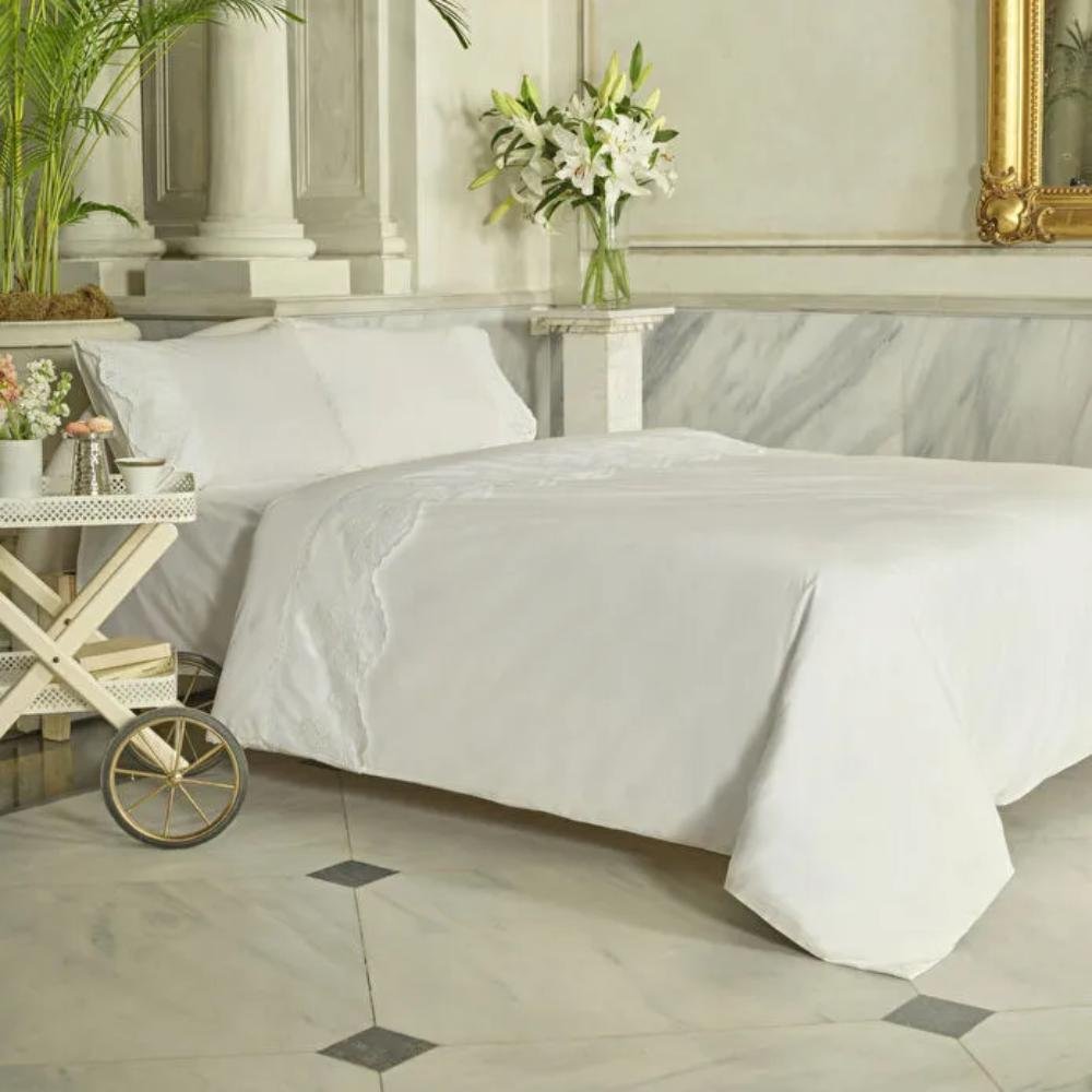 Karaca Home Chole 100% Cotton Double Duvet Cover Set 200x220 cm - White, 8680214410691