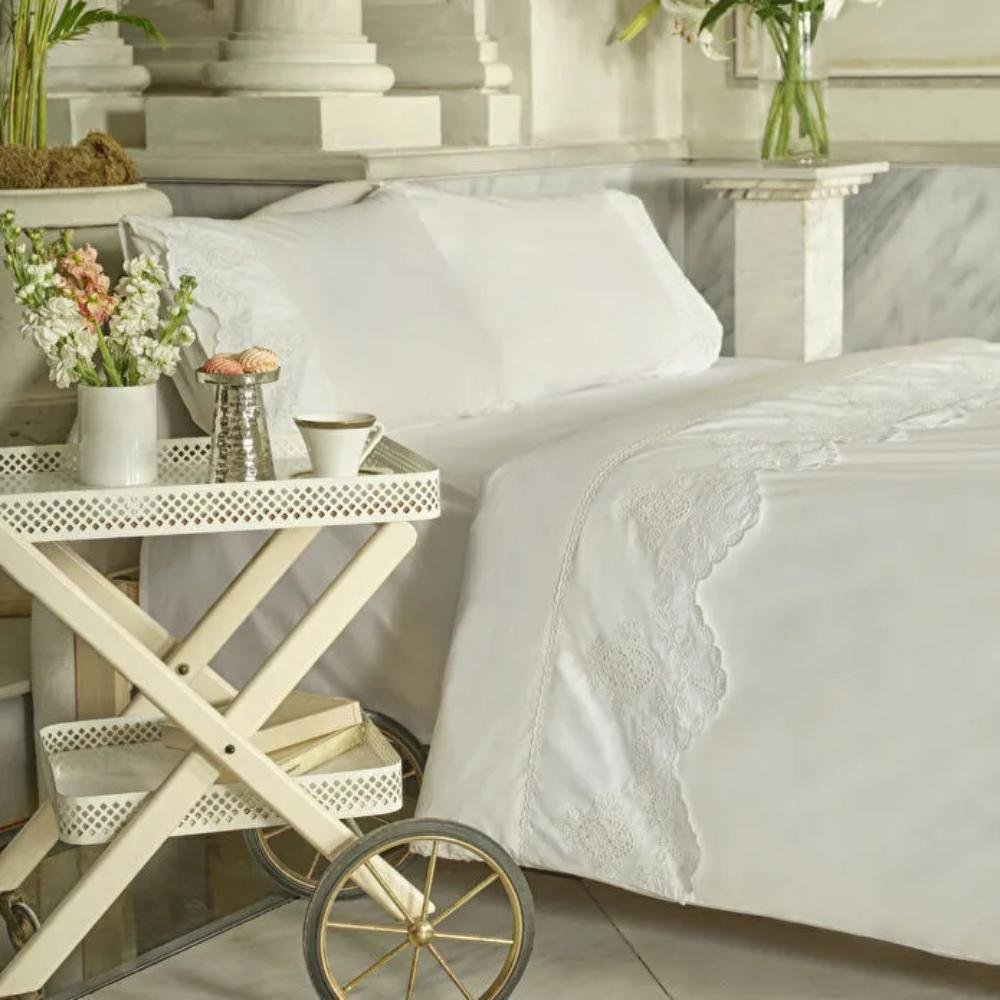 Karaca Home Chole 100% Cotton Double Duvet Cover Set 200x220 cm - White, 8680214410691