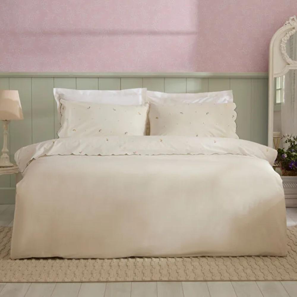 Karaca Home Brodeli Nellie Embroidered 100% Cotton Double Duvet Cover Set 200 x 220 cm, 8680214410752