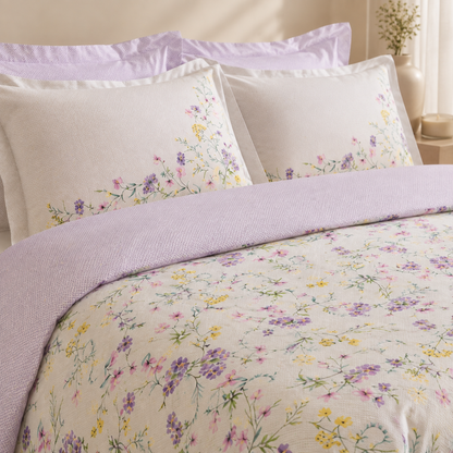 Karaca Home Eliana 100% Cotton Single Duvet Cover Set 160 x 220 cm – Lilac, 8680214416075