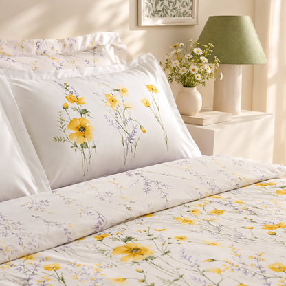 Karaca Home Rosella 100% Cotton Single Duvet Cover Set 160 × 220 cm – Yellow, 8680214416099