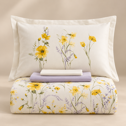 Karaca Home Rosella 100% Cotton Single Duvet Cover Set 160 × 220 cm – Yellow, 8680214416099