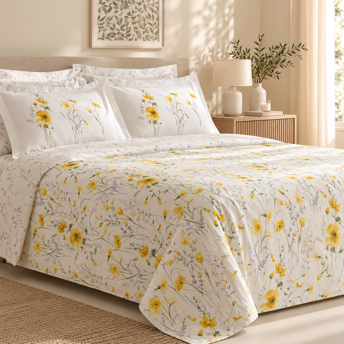 Karaca Home Rosella 100% Cotton Single Duvet Cover Set 160 × 220 cm – Yellow, 8680214416099