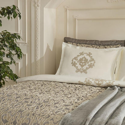 Karaca Home Grace 8-Piece Double Bridal Set - Elegant Anthracite Luxury Bedding, 8680214416822