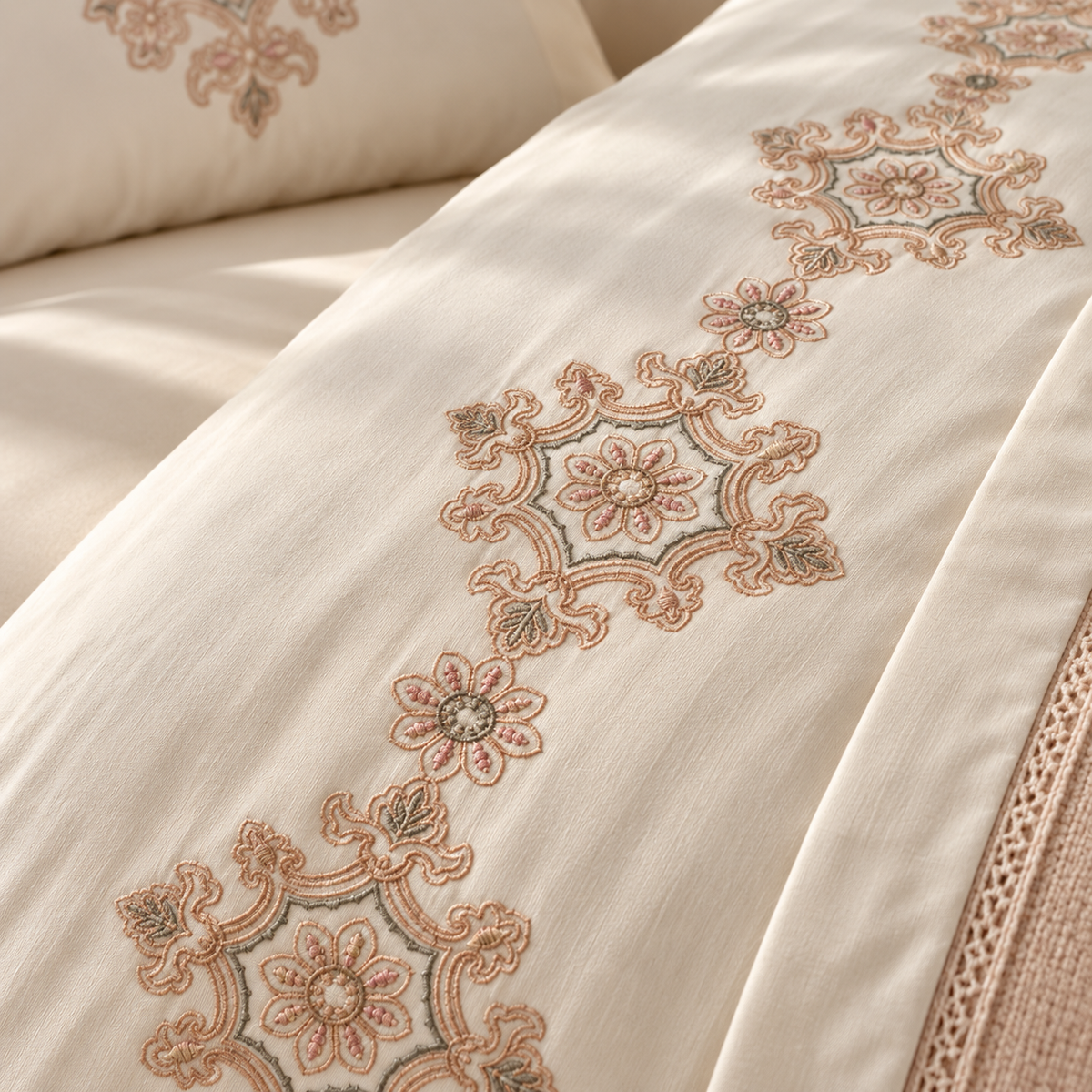 Karaca Home Kelsey Embroidered 100% Cotton Double Duvet Cover Set 200 x 220 cm, 8680214416938
