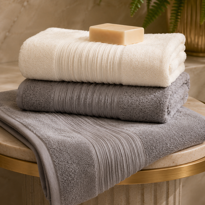 Karaca Home Line Soft 100% Cotton 4-Piece Turkish Bath Set, 8680214416952