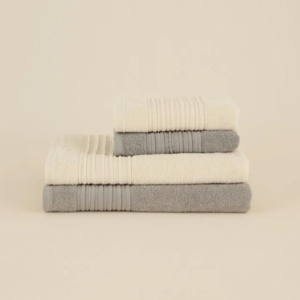 Karaca Home Line Soft 100% Cotton 4-Piece Turkish Bath Set, 8680214416952