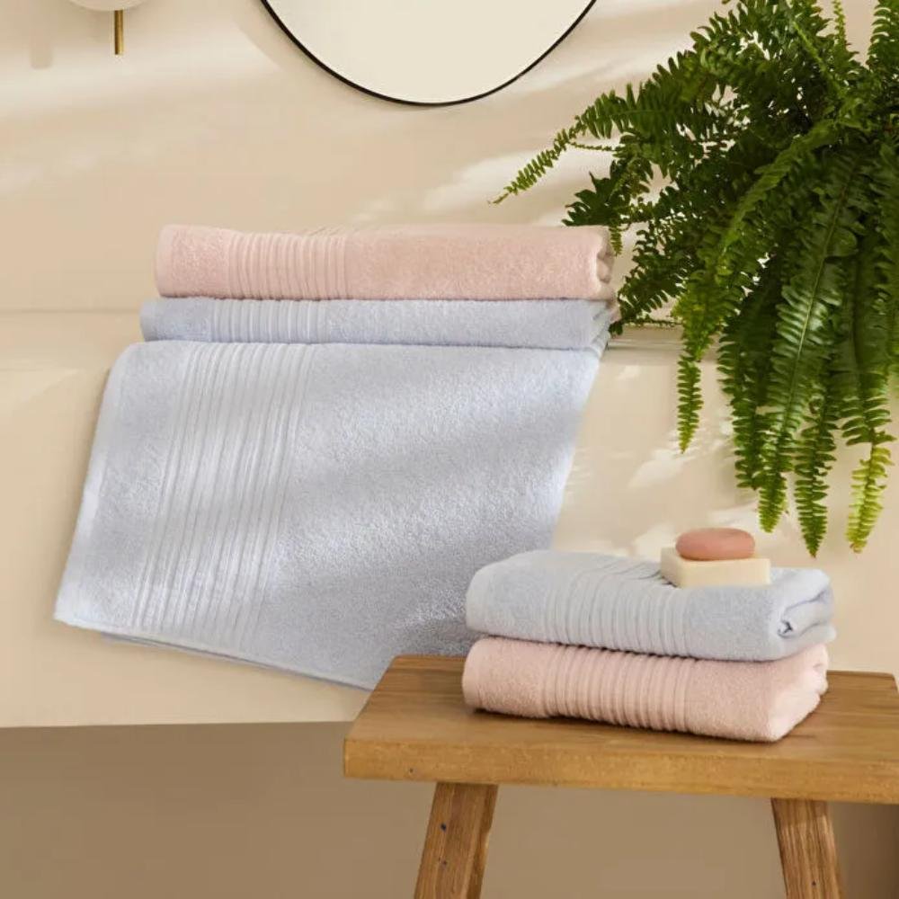 Karaca Home Line Soft 100% Cotton 4-Piece Turkish Bath Set - Pink>Blue, 8680214416969