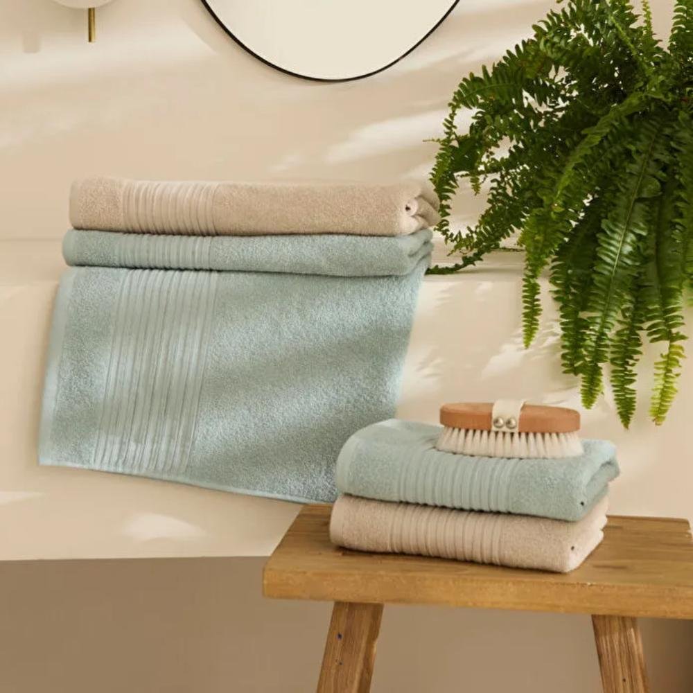 Karaca Home Line Soft 100% Cotton 4-Piece Turkish Bath Set ? Green/Beige, 8680214417300