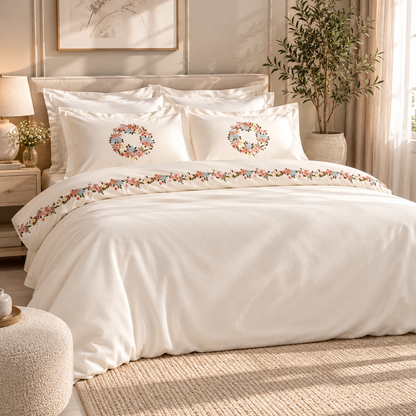 Karaca Home Veneto 100% Cotton Embroidered Double Duvet Cover Set 200 x 220 cm, 8680214417423