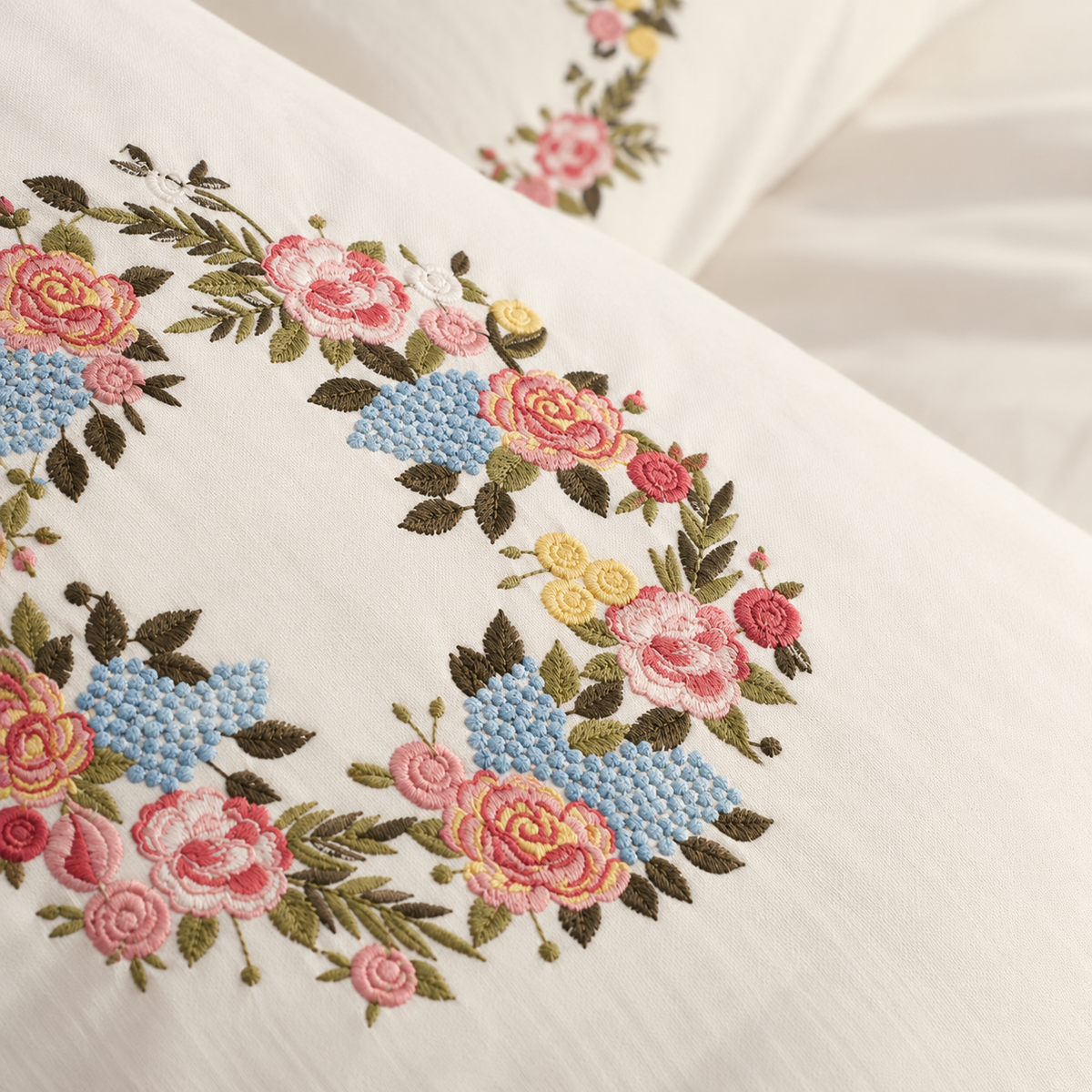 Karaca Home Veneto 100% Cotton Embroidered Double Duvet Cover Set 200 x 220 cm, 8680214417423
