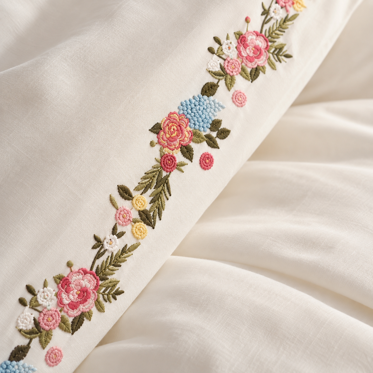 Karaca Home Veneto 100% Cotton Embroidered Double Duvet Cover Set 200 x 220 cm, 8680214417423