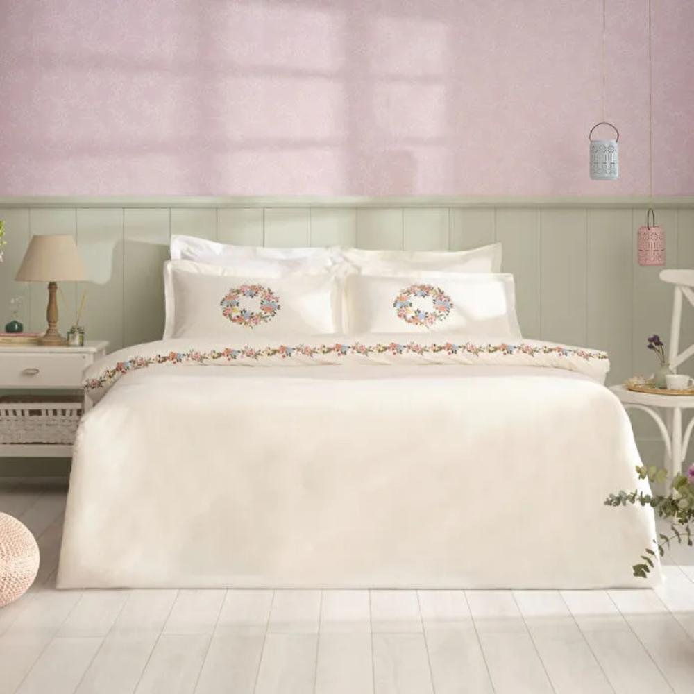 Karaca Home Veneto 100% Cotton Embroidered Double Duvet Cover Set 200 x 220 cm, 8680214417423