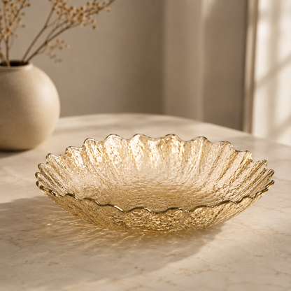 Karaca Home Jolie Gold Decorative Plate 33 cm, 8680214417560