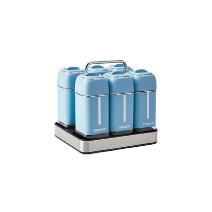 Karaca Horizon 7-Piece Square Glass Spice Set, 153.03.06.8363