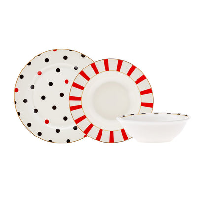 Karaca Drop Porcelain 18-Piece Dinner Set for 6 People, 153.03.06.9623