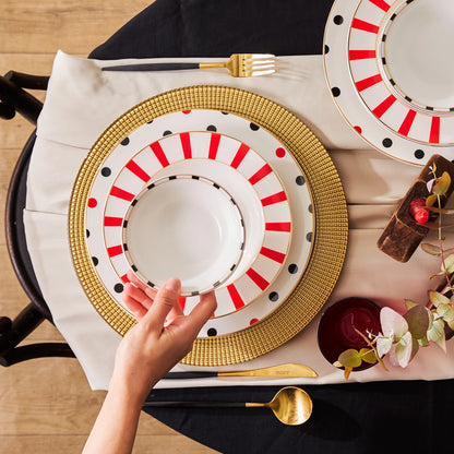 Karaca Drop Porcelain 18-Piece Dinner Set for 6 People, 153.03.06.9623