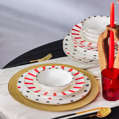 Karaca Drop Porcelain 18-Piece Dinner Set for 6 People, 153.03.06.9623