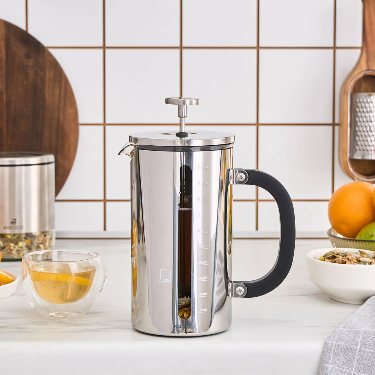 Karaca Poly Borosilicate Glass French Press 1000 ml, 153.03.08.3186