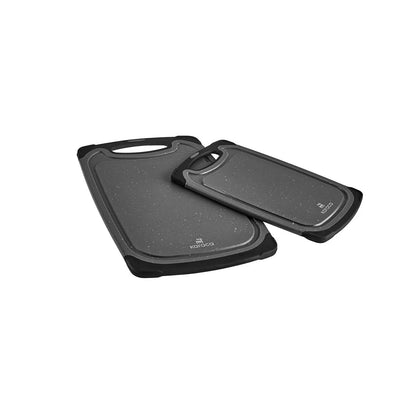 Karaca Daily Granite Patterned 2-Piece Gray Cutting Board Set, 153.03.09.0040