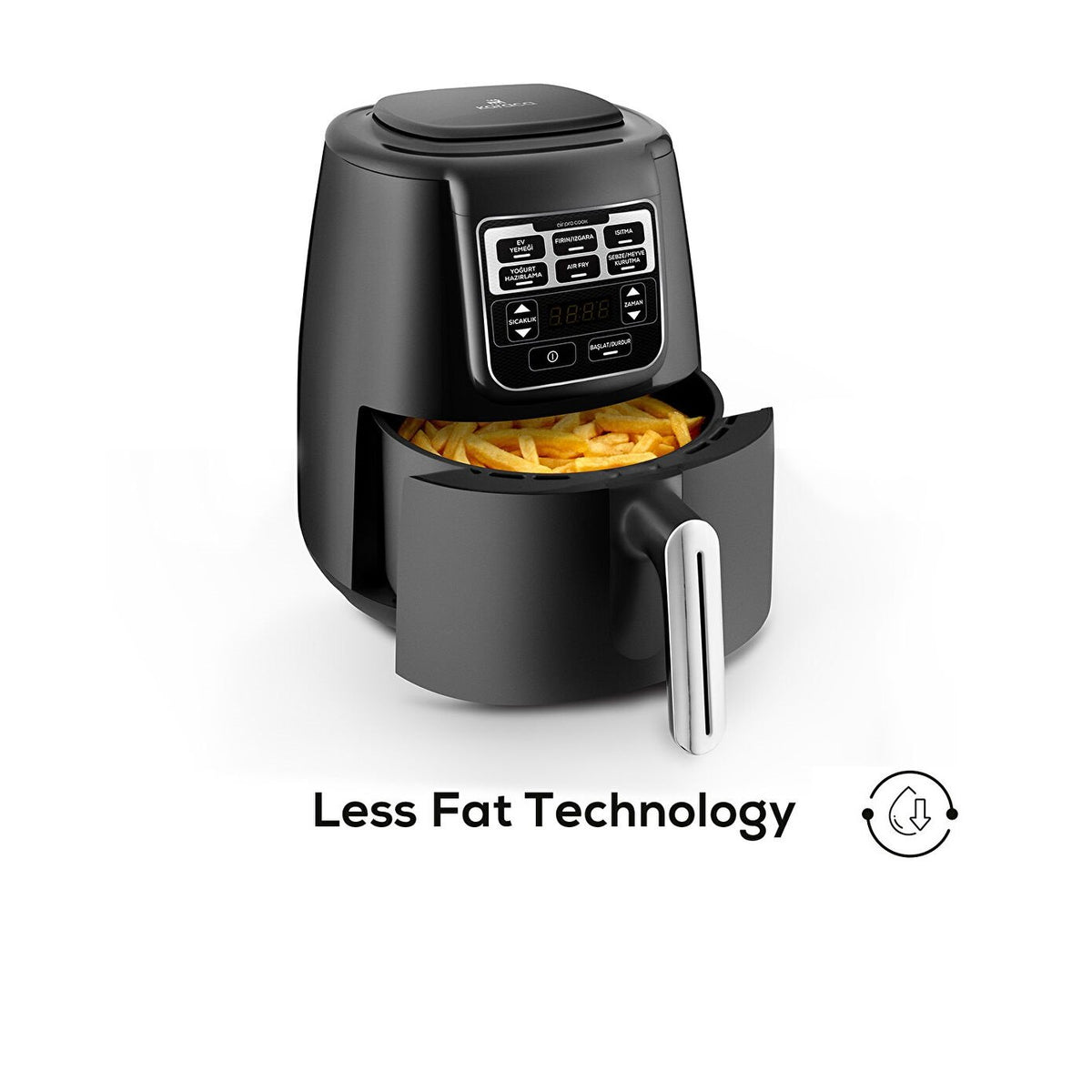 Karaca Air Pro Cook XL 4L 2-in-1 Talking Airfryer - Black Chrome, 153.03.08.3590
