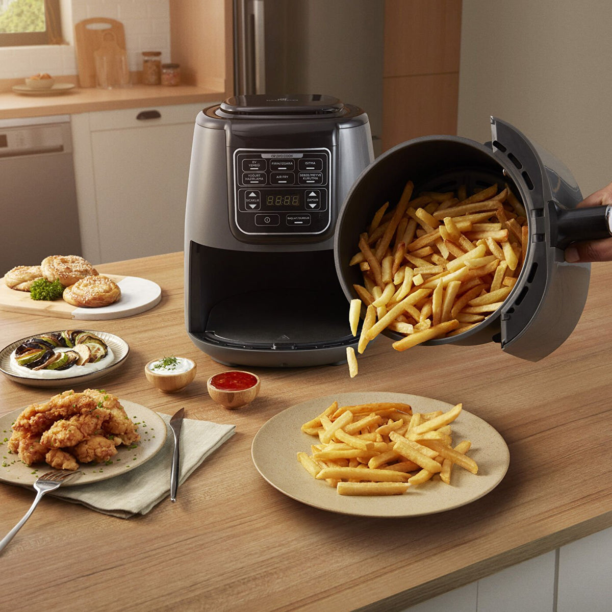 Karaca Air Pro Cook XL 4L 2-in-1 Talking Airfryer - Black Chrome, 153.03.08.3590