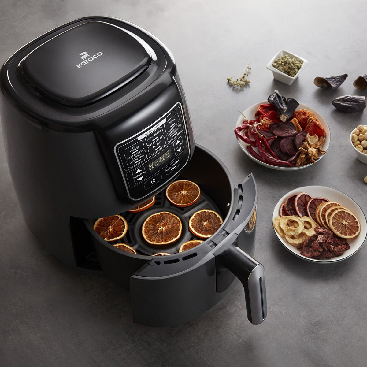 Karaca Air Pro Cook XL 4L 2-in-1 Talking Airfryer - Black Chrome, 153.03.08.3590