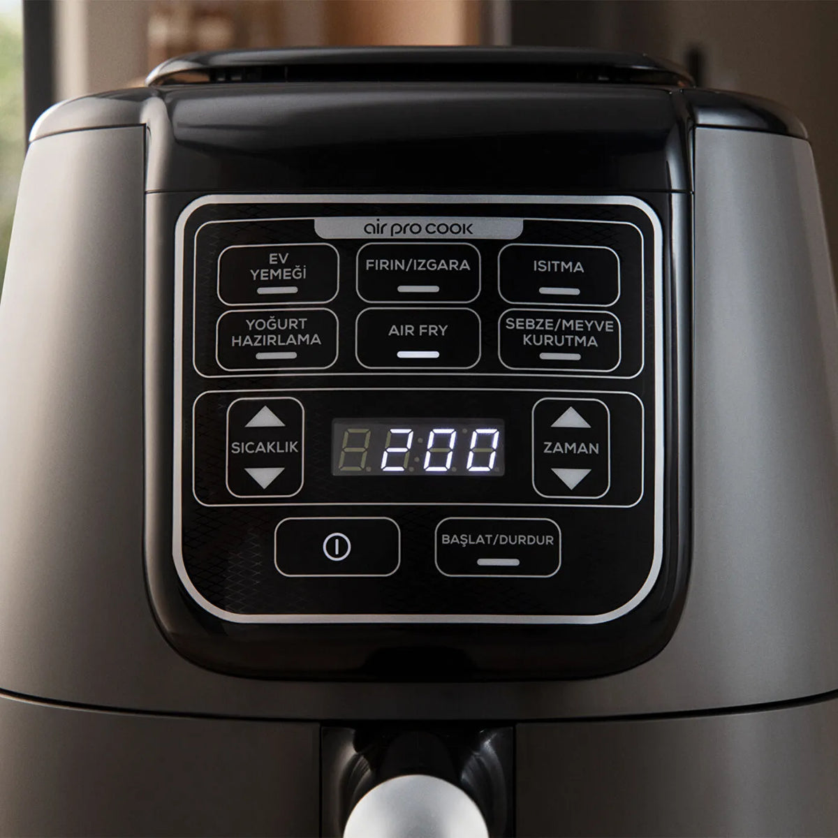 Karaca Air Pro Cook XL 4L 2-in-1 Talking Airfryer - Black Chrome, 153.03.08.3590