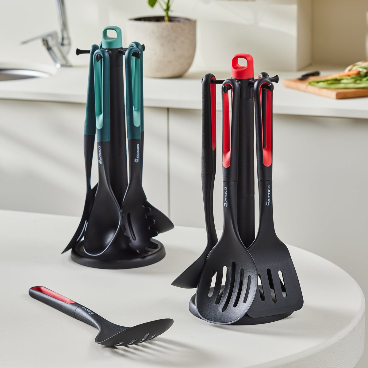 Karaca Marco Green 6-Piece Stand Serving Set, 153.03.08.4383