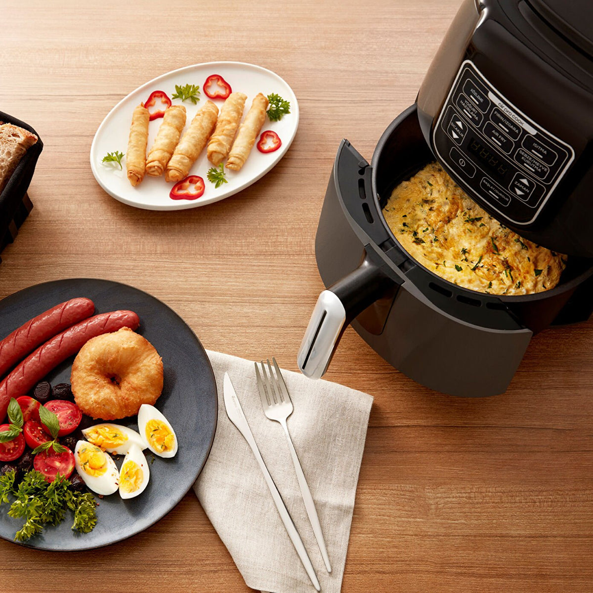 Karaca Air Pro Cook XL 4L Airfryer - Black and Gold, 6-in-1 Healthy Cooking, 153.03.08.4468
