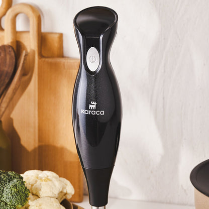 Karaca Shiny Black 550W Hand Blender - Sleek, Powerful, and Easy to Use, 153.03.08.4734