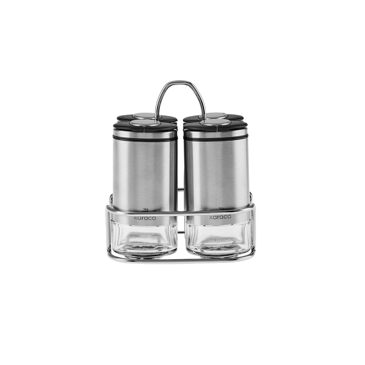 Karaca Walter Inox 4-Piece Square Spice Set, 153.03.08.5007