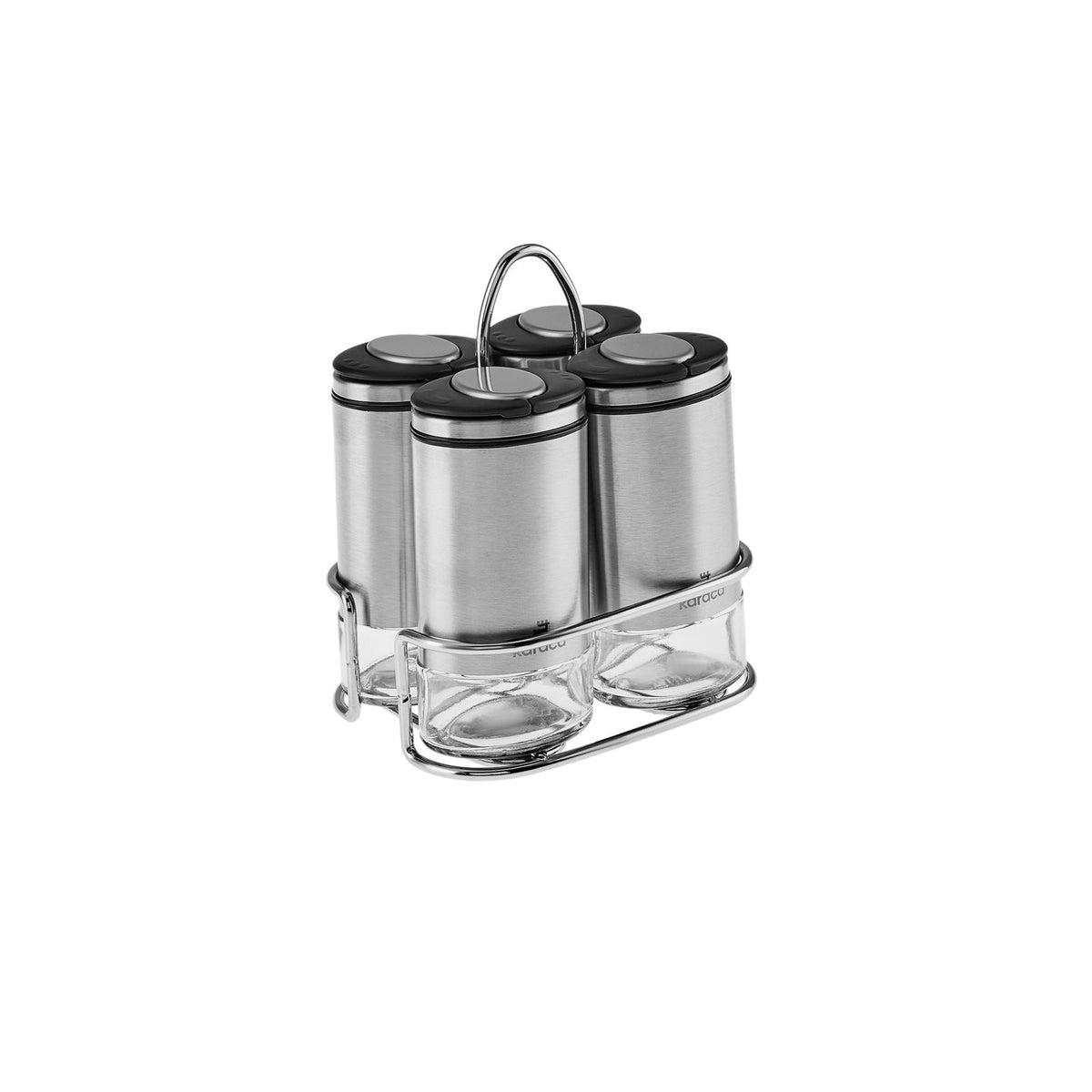 Karaca Walter Inox 4-Piece Square Spice Set, 153.03.08.5007