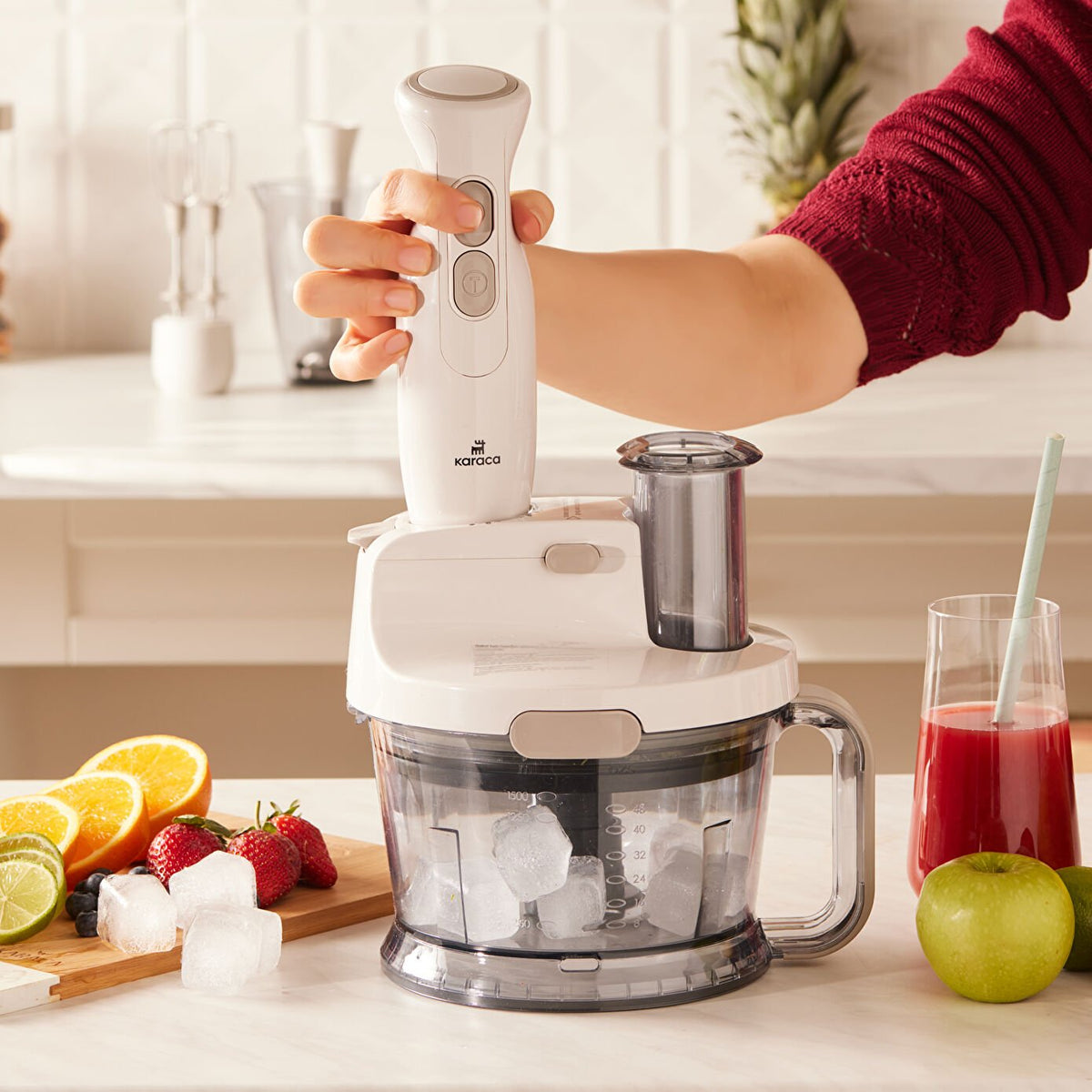 Karaca Pro-Multimax Food Processor 2000 W, 1.5L Capacity - Iconic Beige, 153.09.01.0708