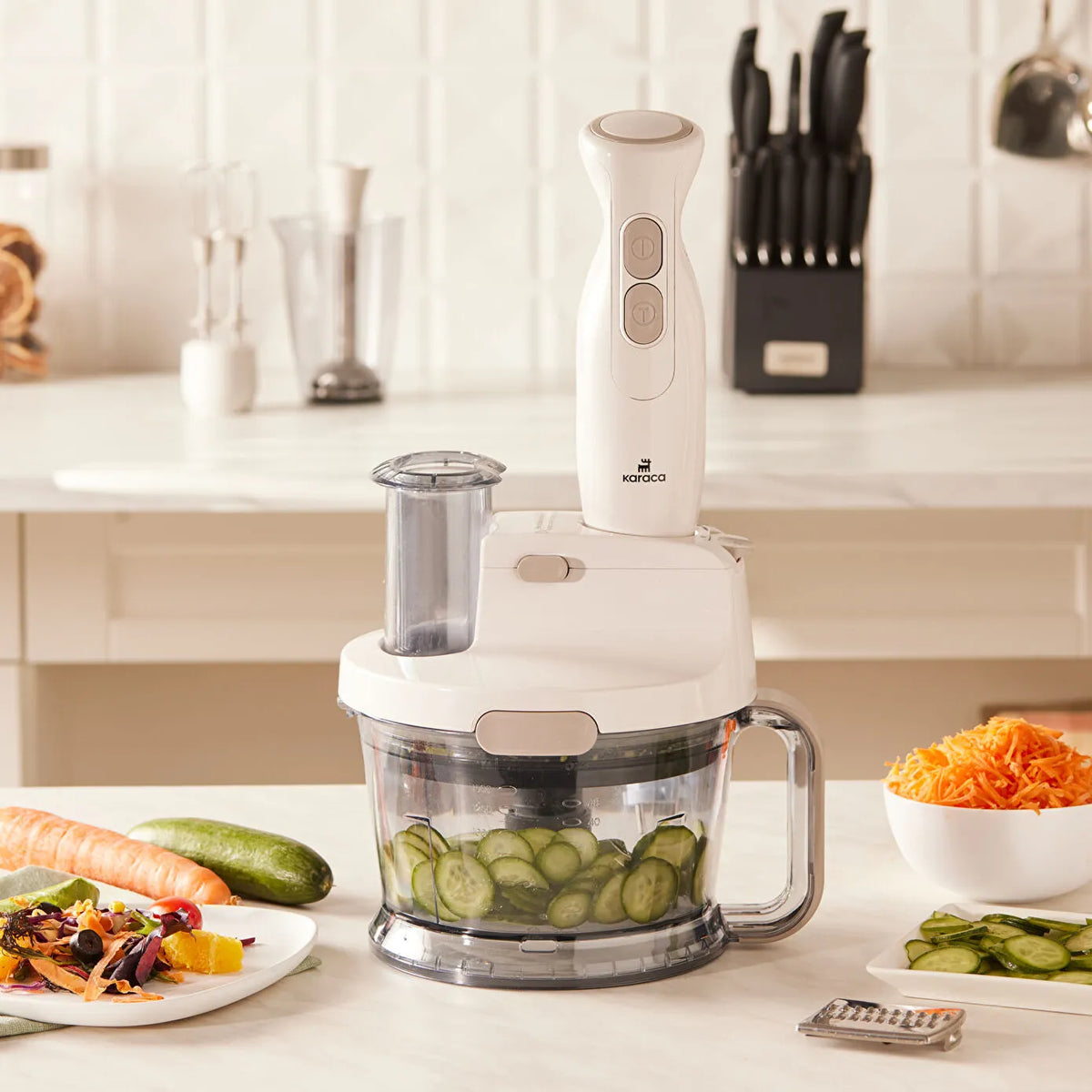 Karaca Pro-Multimax Food Processor 2000 W, 1.5L Capacity - Iconic Beige, 153.09.01.0708